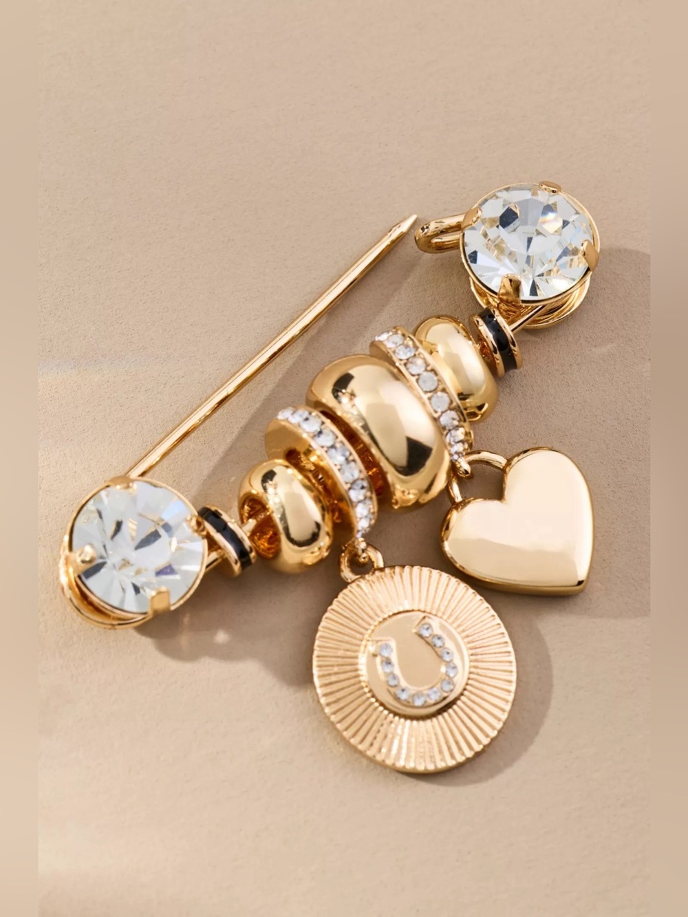 NWT Anthropologie Charmed Crystal Paperclip Brooch